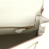 Hermès Kelly Retourné 25 Mushroom Togo Accastillage Doré