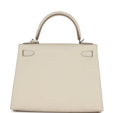 Hermès Kelly Sellier 28 Craie Epsom Métal palladié