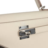 Hermès Kelly Sellier 28 Craie Epsom Métal palladié