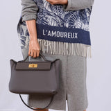 Hermes 24/24 29 Étain Cuir Swift et Togo Métal Doré