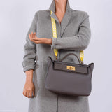 Hermes 24/24 29 Étain Cuir Swift et Togo Métal Doré