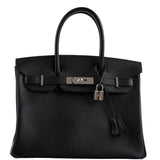 Hermes Birkin 30 Black Epsom with Palladium Hardware - 2021, Z