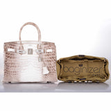 Hermès Birkin 30 Crocodile Niloticus Mat Himalaya avec Diamants et Accastillage en Or Blanc