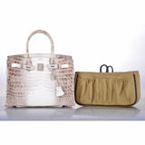 Hermès Birkin 30 Crocodile Niloticus Mat Himalaya avec Diamants et Accastillage en Or Blanc