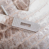 Hermès Birkin 30 Crocodile Niloticus Mat Himalaya avec Diamants et Accastillage en Or Blanc