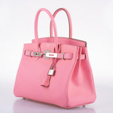 Hermes Birkin 30 Rose Confetti Epsom Palladium Hardware - 2020, Y