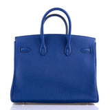 Hermes Birkin 35 Blue Electric Togo Palladium Hardware - 2015, T