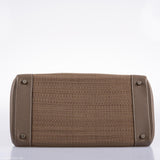 Hermes Birkin 35 Crinoline & Etoupe Clemence with Palladium Hardware - 2005, I Square