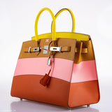 Hermès Birkin 35 Sellier "Sunrise" Rainbow Epsom Palladium Hardware - 2020, Y