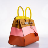 Hermès Birkin 35 Sellier "Sunrise" Rainbow Epsom Palladium Hardware - 2020, Y