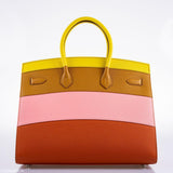 Hermès Birkin 35 Sellier "Sunrise" Rainbow Epsom Palladium Hardware - 2020, Y