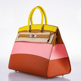 Hermès Birkin 35 Sellier "Sunrise" Rainbow Epsom Palladium Hardware - 2020, Y