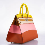 Hermès Birkin 35 Sellier "Sunrise" Rainbow Epsom Palladium Hardware - 2020, Y