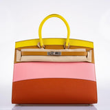 Hermès Birkin 35 Sellier "Sunrise" Rainbow Epsom Palladium Hardware - 2020, Y