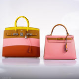 Hermès Birkin 35 Sellier "Sunrise" Rainbow Epsom Palladium Hardware - 2020, Y