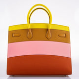 Hermès Birkin 35 Sellier "Sunrise" Rainbow Epsom Palladium Hardware - 2020, Y