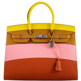 Hermès Birkin 35 Sellier "Sunrise" Rainbow Epsom Palladium Hardware - 2020, Y