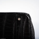 Hermès Birkin 40 Crocodile Porosus Noir Mat Bijouterie Palladium