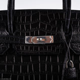 Hermès Birkin 40 Crocodile Porosus Noir Mat Bijouterie Palladium