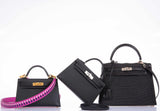 Hermès Kelly 20 Mini II Sellier Cuir Epsom Noir Bijouterie Palladium - 2020, Y