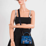 Sac Kelly Quelle Idole Hermès en cuir Gulliver bleu, finition palladium