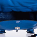 Sac Kelly Quelle Idole Hermès en cuir Gulliver bleu, finition palladium