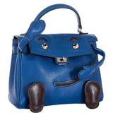 Sac Kelly Quelle Idole Hermès en cuir Gulliver bleu, finition palladium