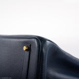 Hermès Birkin 35 Bleu Saphir cuir Ardennes accastillage doré - Cercle Z