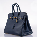 Hermès Birkin 35 Bleu Saphir cuir Ardennes accastillage doré - Cercle Z