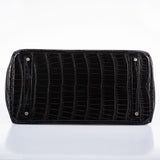 Hermès Birkin 40 Crocodile Porosus Noir Mat Bijouterie Palladium