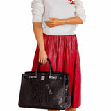 Hermès Birkin 40 Crocodile Porosus Noir Mat Bijouterie Palladium
