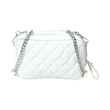 Sac bandoulière matelassé en cuir blanc
