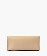 Off-white color with brown multi compartment satchel bag