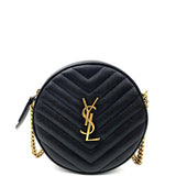 Sac bandoulière rond matelassé Grain de Poudre Vinyle YSL SAINT LAURENT