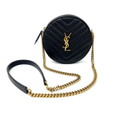 Sac bandoulière rond matelassé Grain de Poudre Vinyle YSL SAINT LAURENT