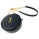 Sac bandoulière rond matelassé Grain de Poudre Vinyle YSL SAINT LAURENT