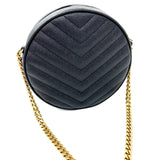 Sac bandoulière rond matelassé Grain de Poudre Vinyle YSL SAINT LAURENT