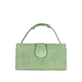 Leather Clutch  Handle Green