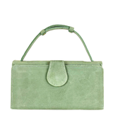 Leather Clutch  Handle Green