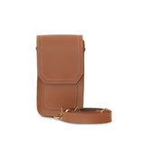 MOBO POUCH BROWN – Classic Faux Leather Mobile Crossbody Pouch