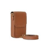 MOBO POUCH BROWN – Classic Faux Leather Mobile Crossbody Pouch
