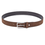 Brown Textured Suede Belt for Men