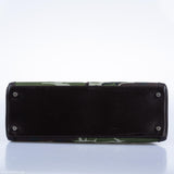Vintage Hermes Kelly Lakis 35 Chocolate Box & Toile Camouflage Painting Palladium Hardware