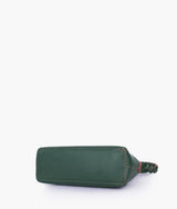 Sac à main couleur vert armée avec bandoulière tressée