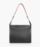 Black and brown color trio twist handbag