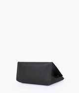 Black front lock top-handle mini bag for women