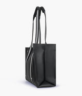 Black long strap tote bag for women
