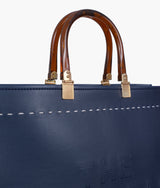 Blue color signature tote bag