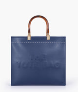 Blue color signature tote bag