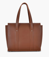 Brown carry-all satchel bag for women